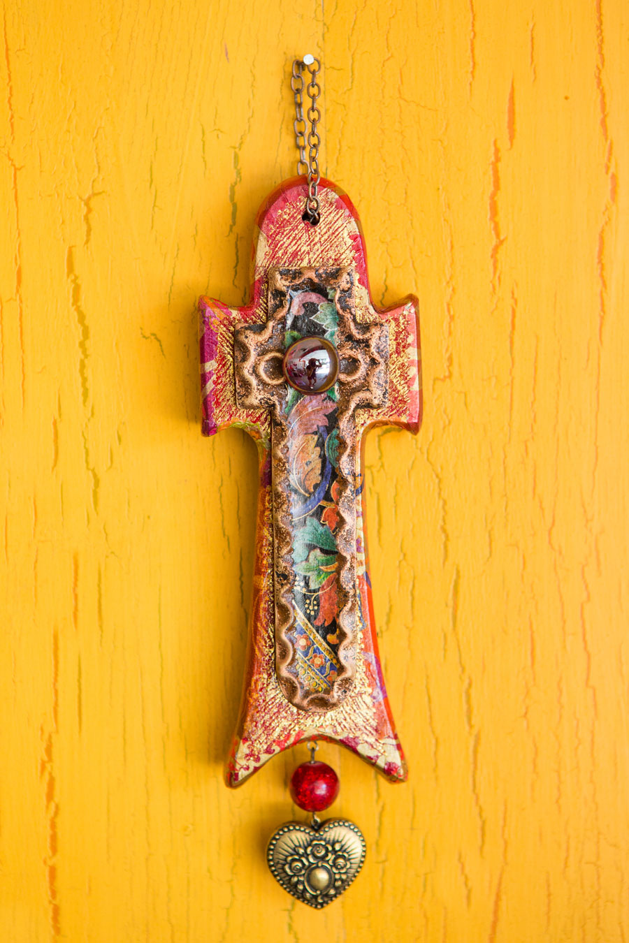 Faux Gold Leaf Cross (S) Teresa del Rito